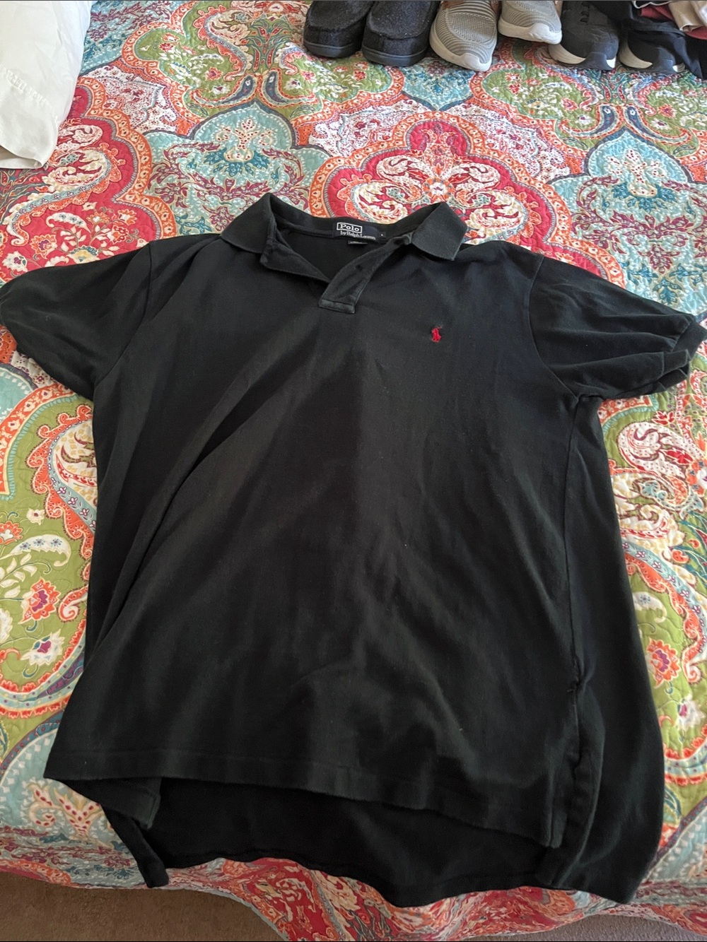 Polo by Ralph Lauren Black Polo Shirt with Red Pony Mens